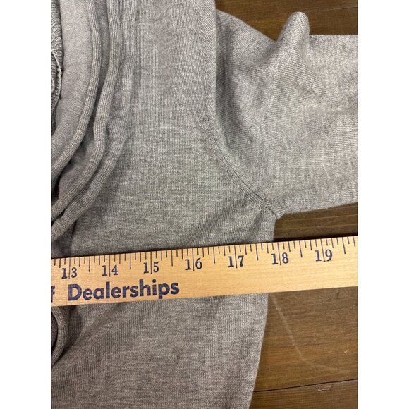 Ruffled Open Front Cardigan Sweater By Belldini S Viscose & Nylon Blend Light Gr - Picture 9 of 9